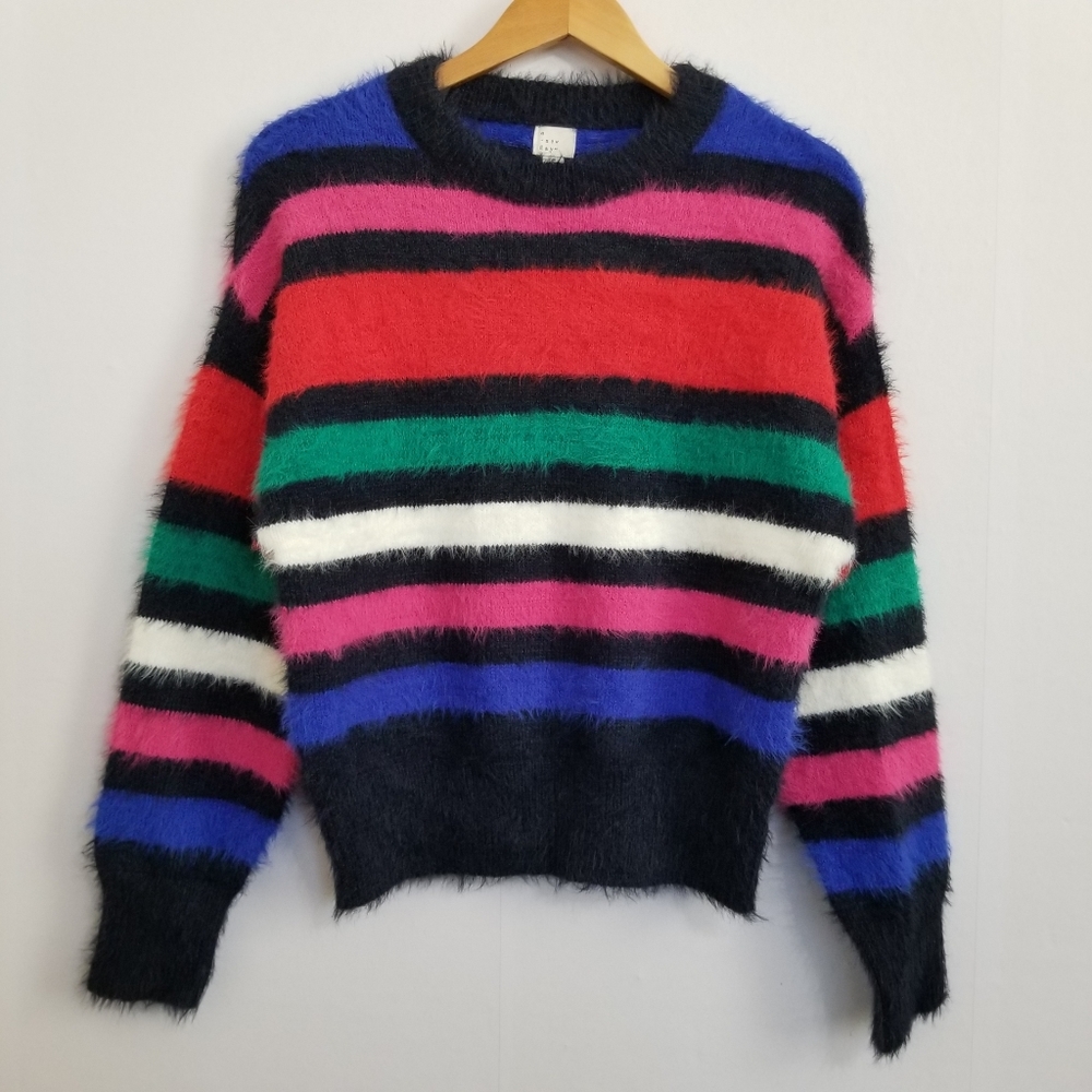 NWT A New Day Fuzzy Colorful Sweater Size Small